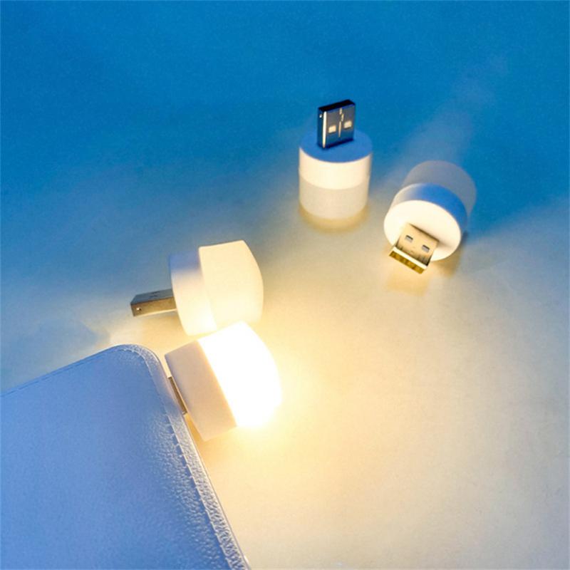Mini-USB-Nachtlicht: LED-Lampe mit USB-Stecker und Powerbank-Aufladung zum Lesen und Augenschutz