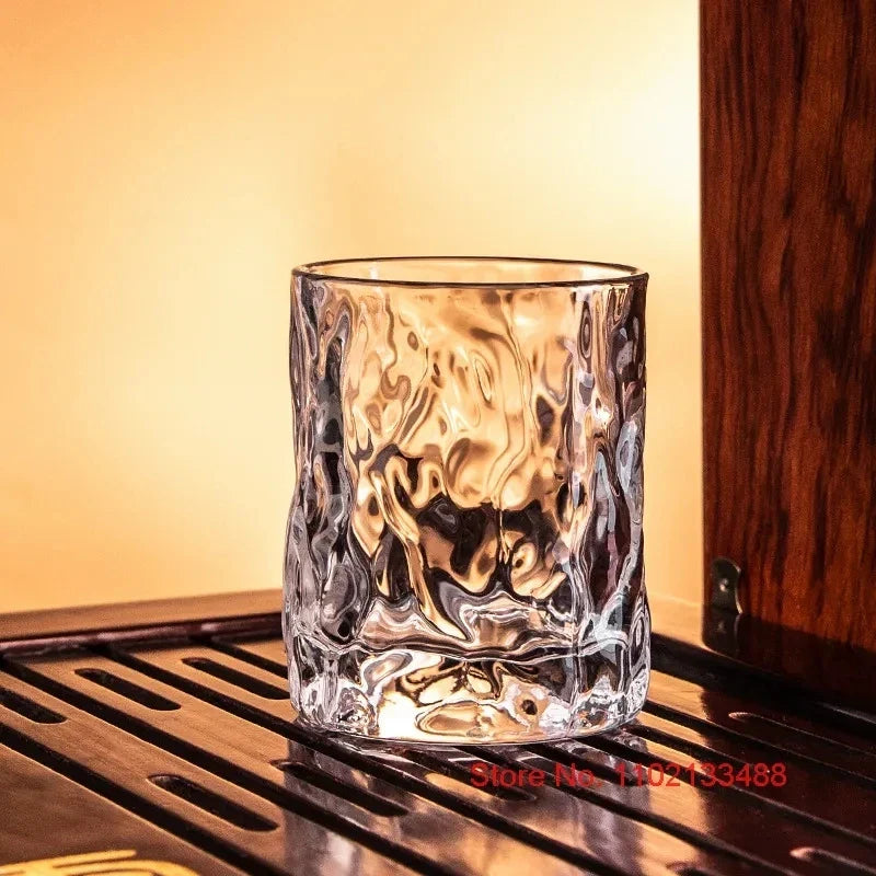 Dickes schweres Whisky-Glas im japanischen Stil Hammer-Kristall-Weingläser Old-Fashioned Cognac Whisky Tumbler Snifter Becher Bierkrug