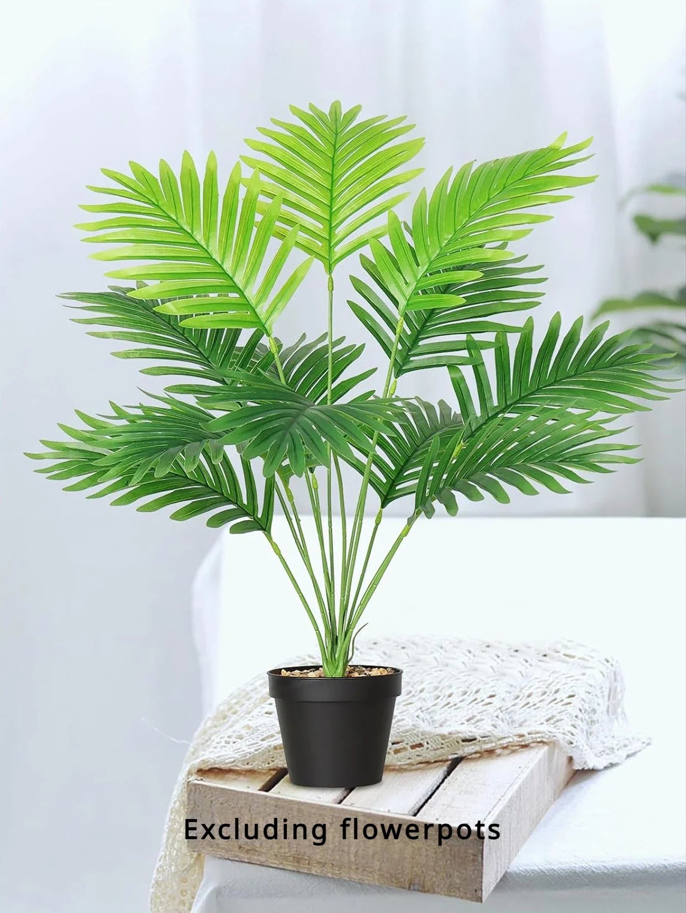 Frendorf | 1pc Künstliche Palmenpflanzenblätter – Faux Monstera & Schildkrötenblatt für Außen- & Innendekoration – Große tropische Palmenbaum-Imitationsblätter
