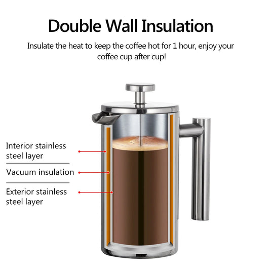 Edelstahl French Press Kaffeemaschine
