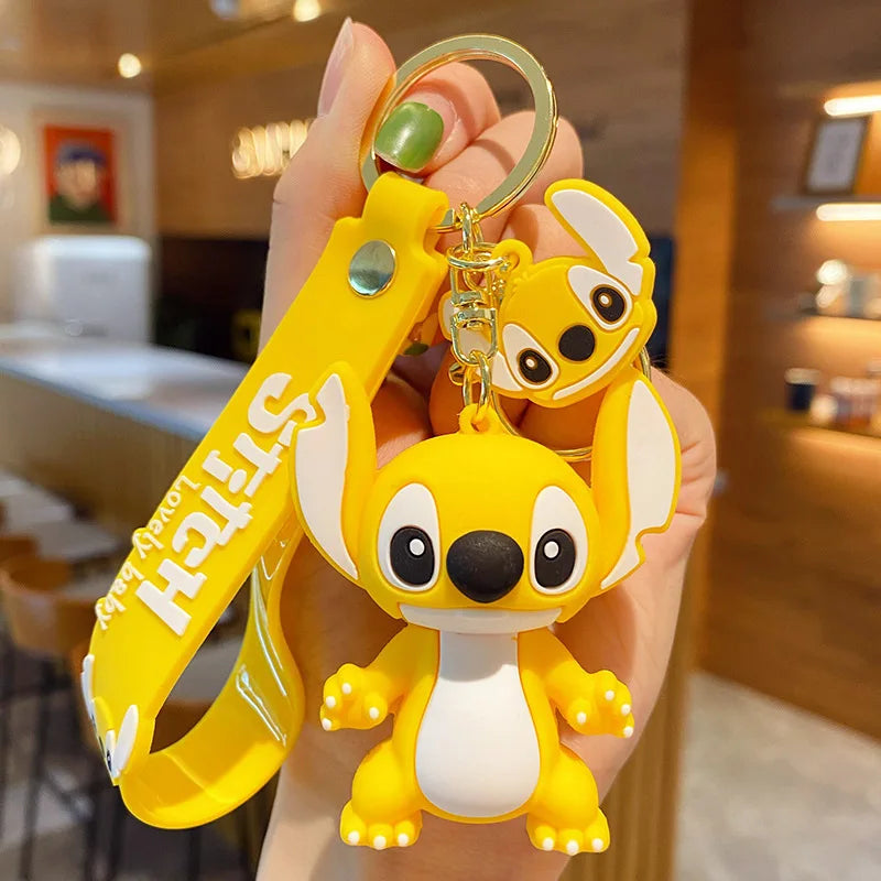 Anime Disney Schlüsselanhänger - Süßer Mickey Mouse, Minnie, Lilo und Stitch Cartoon Schlüsselring, Ornament und Autoanhänger, Perfekte Geschenke für Kinder