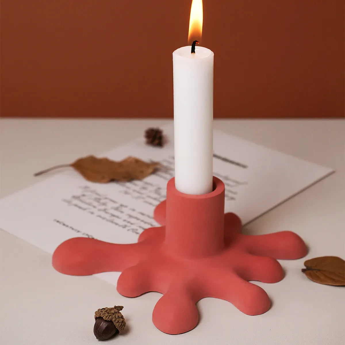 Fließende Wassertropfen Kerzenhalter Silikonform Kristall Gips Harzformen DIY Wasserfluss Kerzenständer Ornament Form Wohnkultur