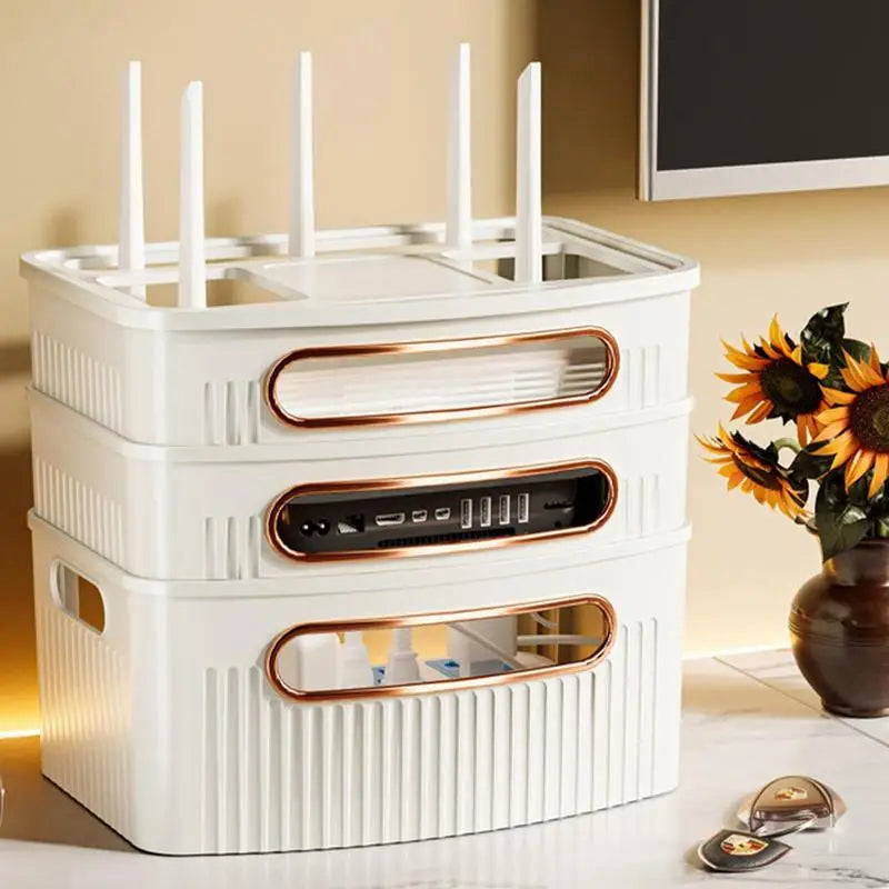 Frendorf | Staubdichtes dekoratives Router-Aufbewahrungskasten-Organizer