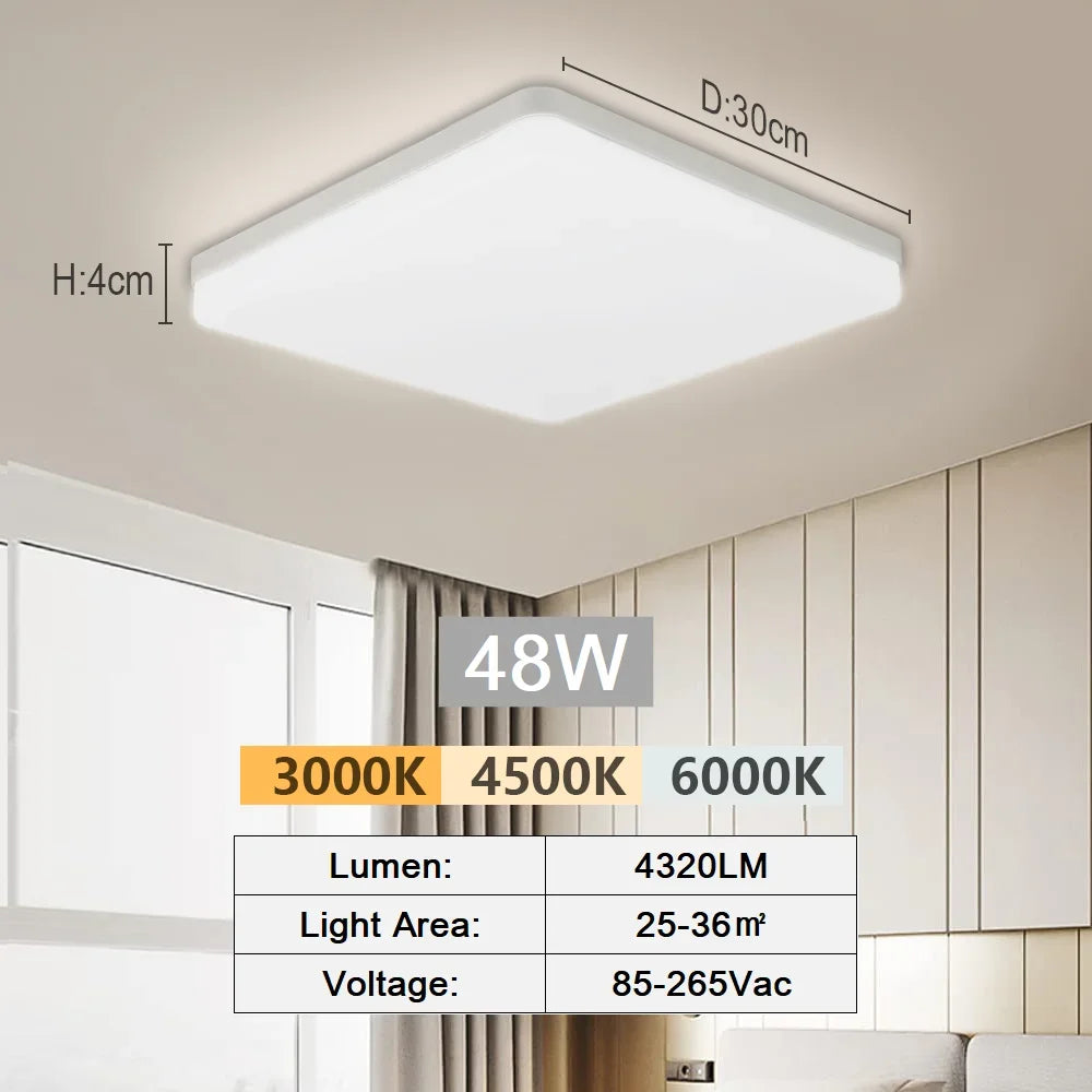 Frendorf | 12-Zoll LED-Deckenleuchte – Quadratische schlanke moderne Leuchte mit Fernbedienung für Schlafzimmer, Wohnzimmer, Flur und Küche
