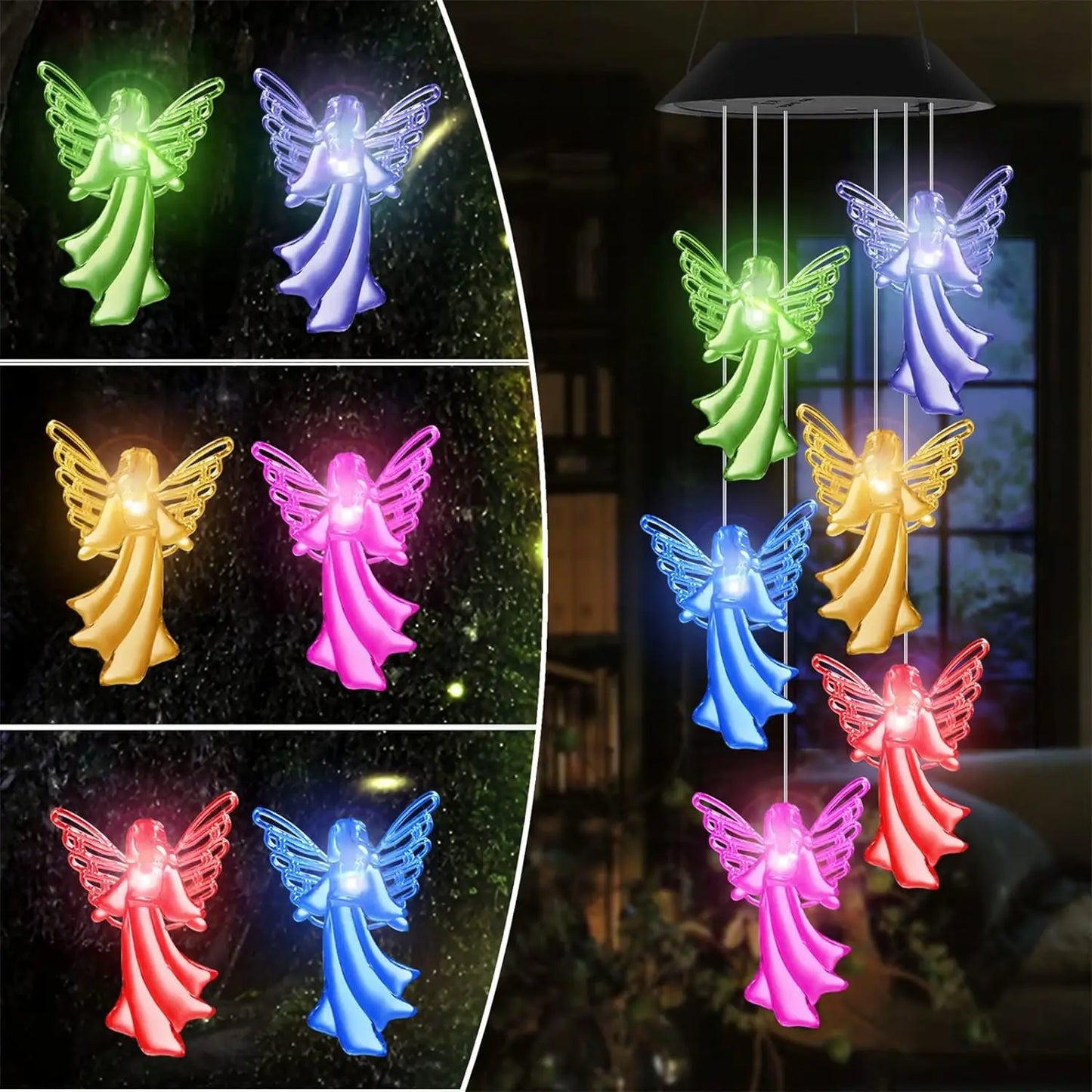 Frendorf | Auraluma | Solar Windspiel | Farbwechselnde LED | Wetterfest Für Außen