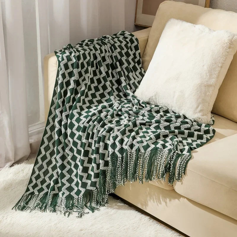 Nordic Style Dick Gestrickte Decke