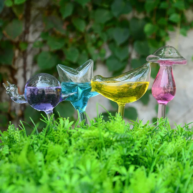 Dekorative Glasvogel-Wishewannen - 8 Stile Selbstbewässernde Zimmerpflanze & Blumen Glasbewässerungsgerät