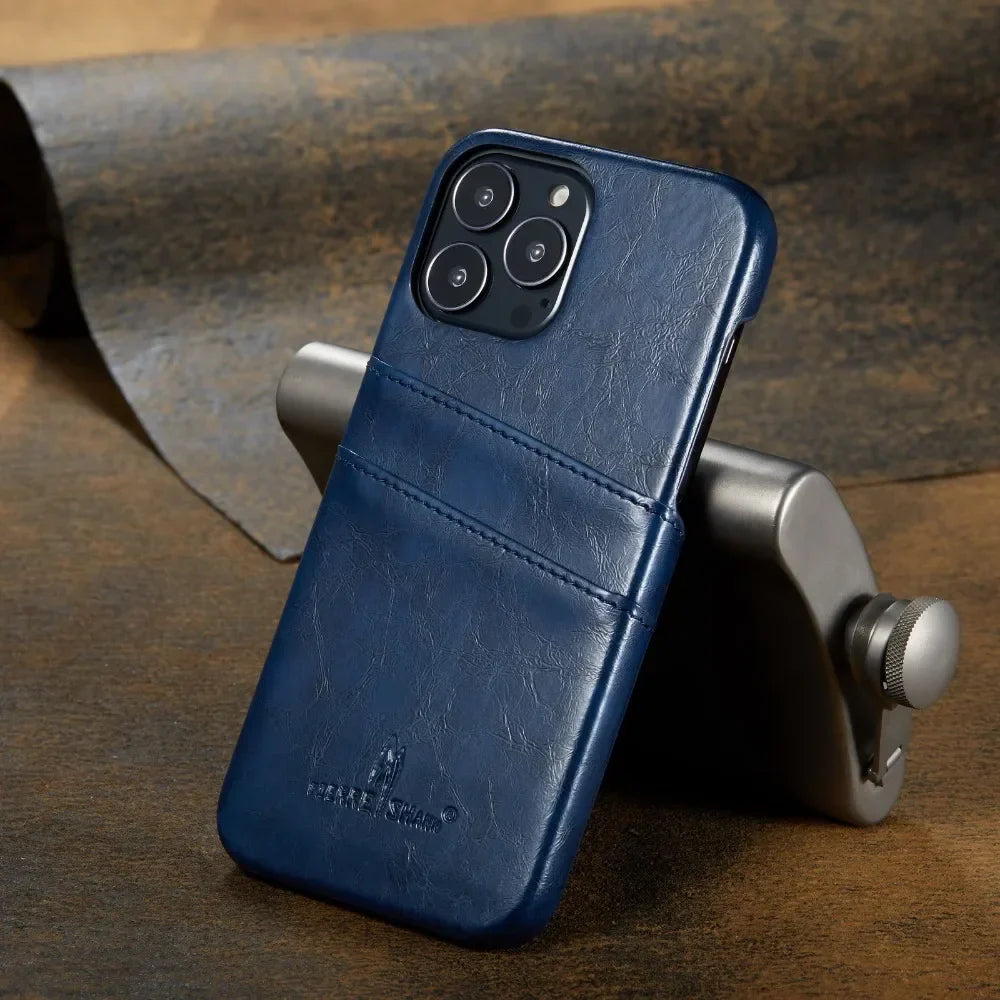 Frendorf | Leder iPhone 16/15/14 Rückseitenhülle Kartenhalter Case