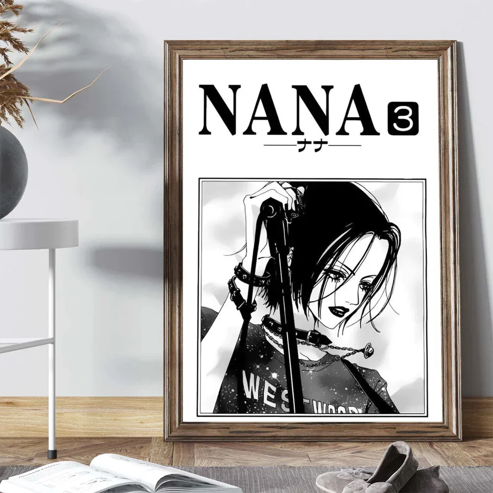 Japanischer Klassischer Anime NANA Poster Selbstklebendes Kunstposter Retro Kraftpapier Aufkleber Raum Bar Café Vintage Dekoratives Gemälde