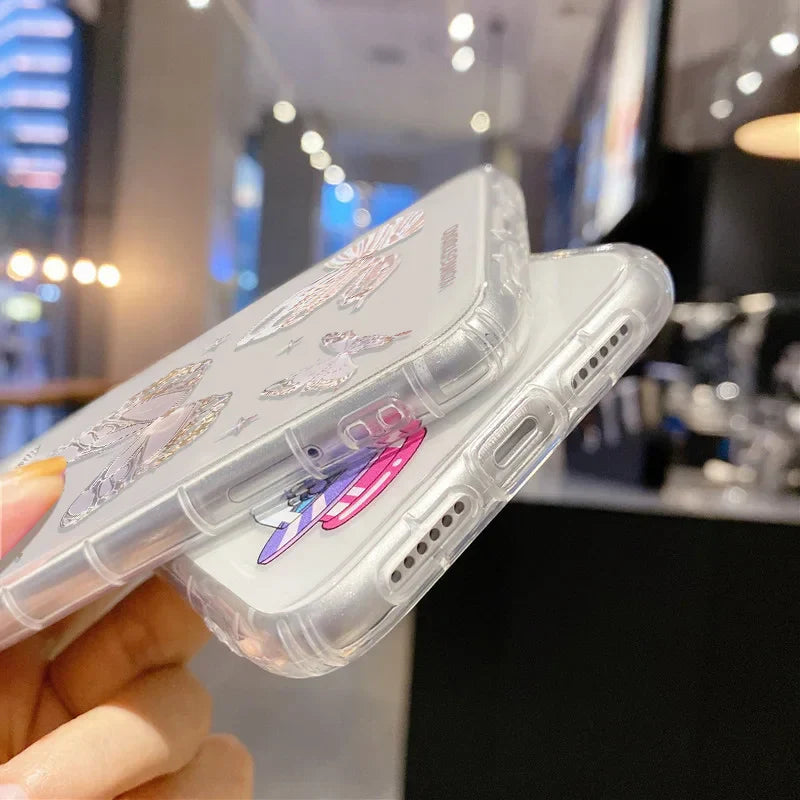 Frendorf | Bedruckte Herzmuster iPhone Stoßfeste Klarsicht-Hülle