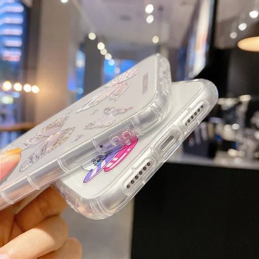 Frendorf | Bedruckte Herzmuster iPhone Stoßfeste Klarsicht-Hülle