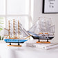 Royaleva Nordic Holz Segelboot Skulptur - LED beleuchtetes Dekorstück, batteriebetrieben