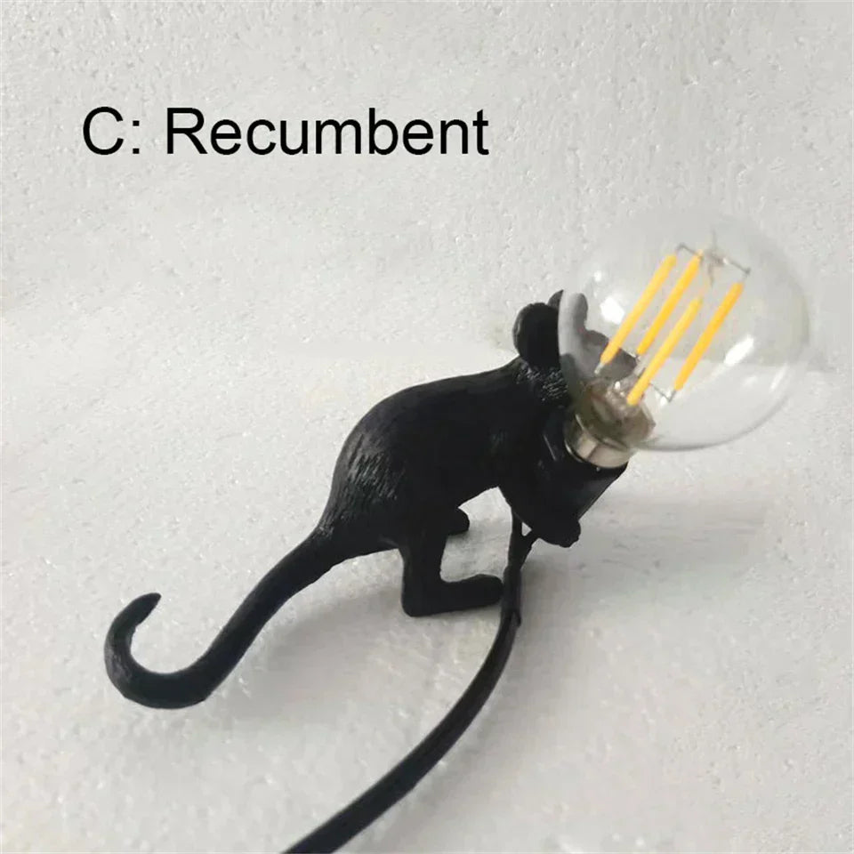 Frendorf | CritterGlow Moderne LED Tischlampe | Harz Tierdesign | Ratte, Katze & Eichhörnchen | Nachtlicht & Wohnkultur
