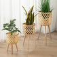 Handgefertigter Bambusgewebter Blumentopf mit Ständer Pflanze Blumenanzeige Aufbewahrungsständer DIY Aufbewahrung Kinderplantöpfe Wohnkultur