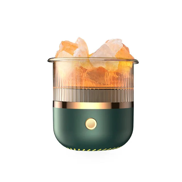 Himalaya Salzkrystalllampe & Ätherischer Öl Diffusor, USB Ultraschall Luftbefeuchter für Zuhause & Büro