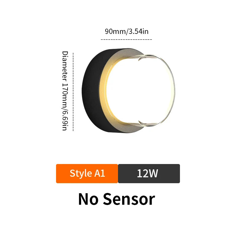 Frendorf | LED Smart Bewegungsmelder Wandlicht – 6W/12W Automatische Notbeleuchtung für Innen- & Außenbereich (Flure, Balkone, Schlafzimmer)