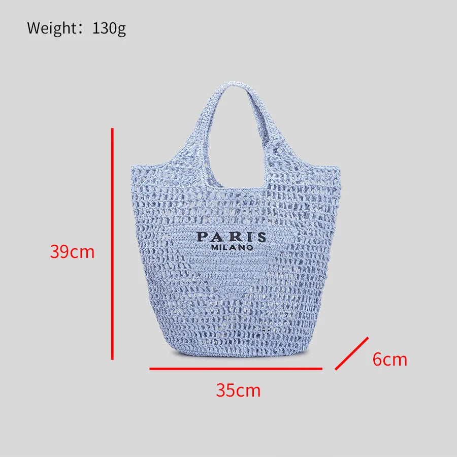 Netzstrohstrick-Strandtasche