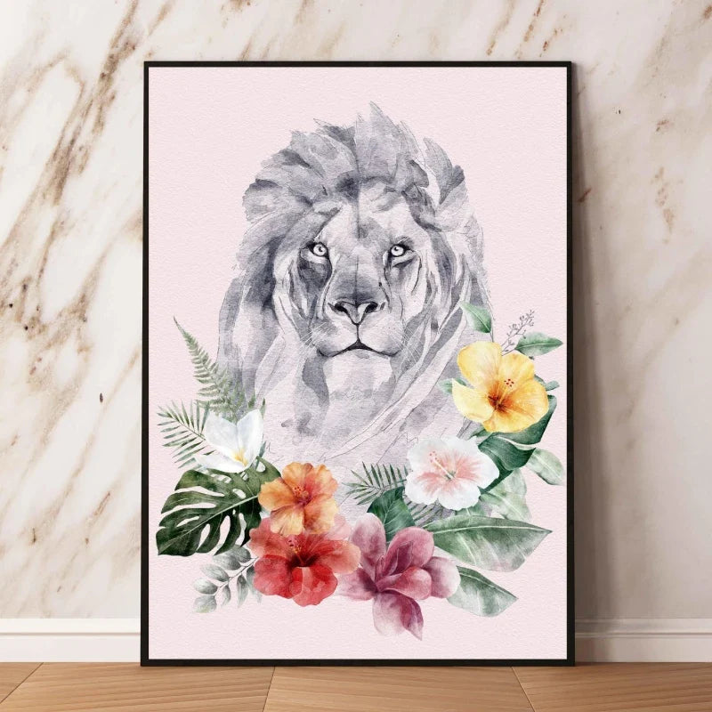 Leinwandbild von Rehen mit Blumen und anderen Tieren ist das beste Geschenk für Freunde und Geliebte