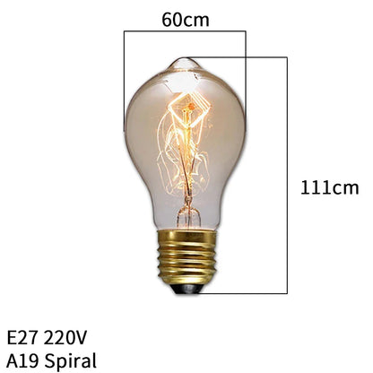 Dimmbar Edison Glühbirne (40W, E27 Sockel) - Vintage Stil Fadenlampe für Retro-Beleuchtung Vintage Edison Lampe Retro Licht