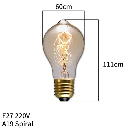Dimmbar Edison Glühbirne (40W, E27 Sockel) - Vintage Stil Fadenlampe für Retro-Beleuchtung Vintage Edison Lampe Retro Licht
