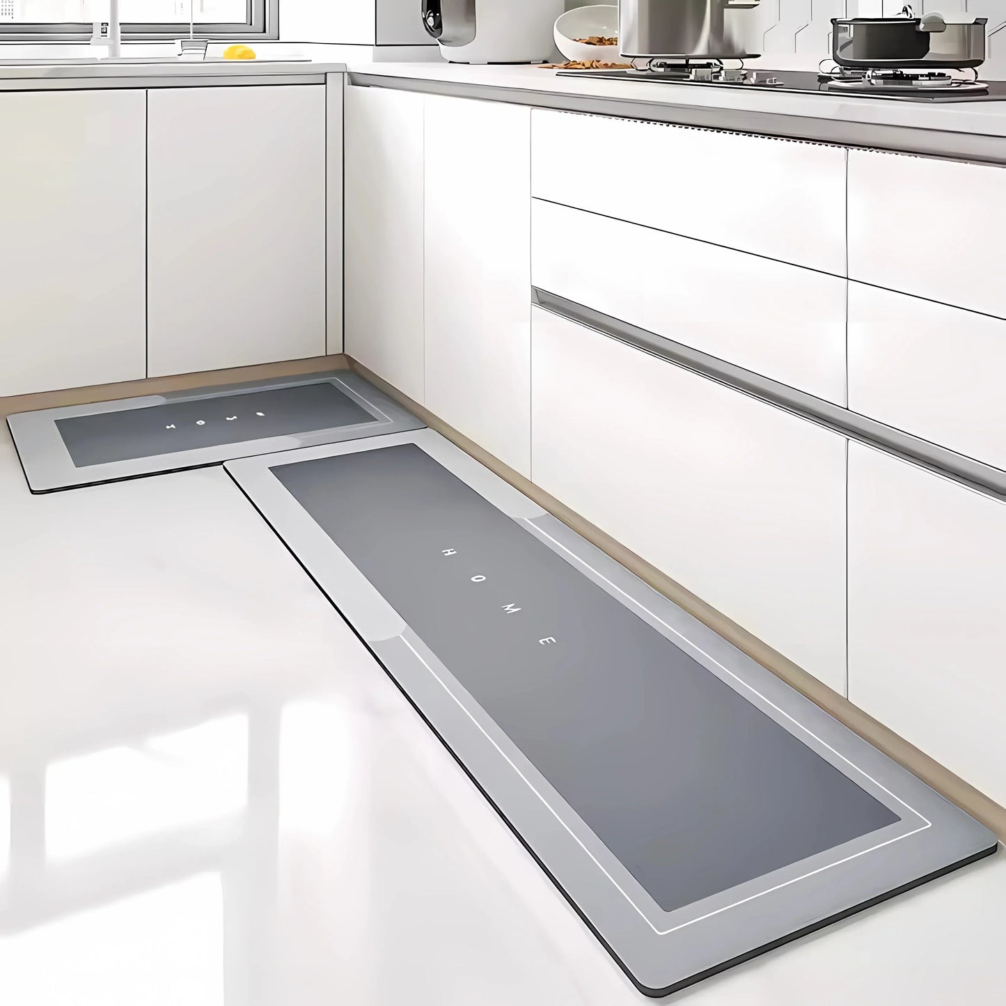 2PCS Küchenbodenmatte Diatom Mud Pad Super Absorbierend Badezimmermatte Rutschfester Teppich Küchenmatten Abwischbar Waschbar Lange Streifenmatte