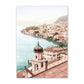 Venice Amalfi Küstenstadt Wasserfall Leinwandposter | Nordisches Schlafzimmer Wandkunst für Wohnzimmer Wohnkultur