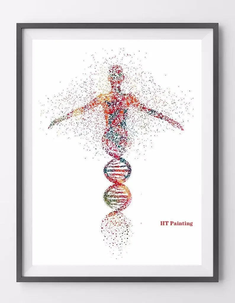 DNA-Genetic-Code-Poster, Einzelhelix-Baumdesign-Leinwandmalerei-Poster für die Wohnkultur Wohnzimmer-Wandkunst für das Schlafzimmer