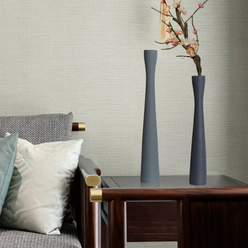 Fein Groß Lang Gebürstet Keramik Vase Wohnzimmer Trockenblumenarrangement Blumen Dekoration Modellzimmer Weiche Dekorationsstücke