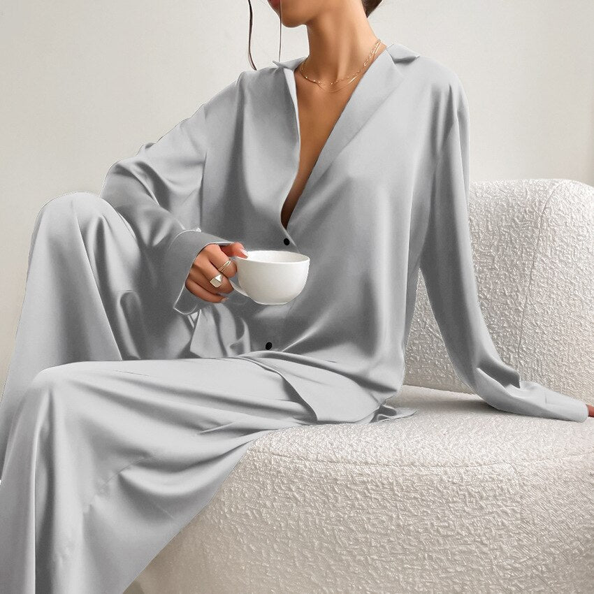 Frendorf | Klassisches Satin Pyjama Set