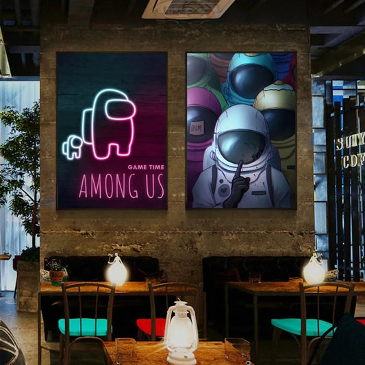 Game Among Us Poster Wall Art Home Decor Room Decor Digital Painting Living Room Restaurant Kitchen Art