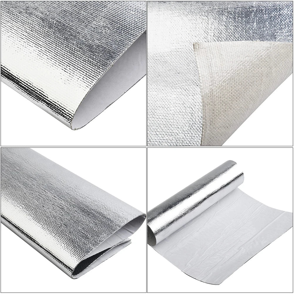Auto Wärme Schutzfolie Film: Hochtemperaturbeständiges Fiberglas Aluminium Klebeband Tuch - Selbstklebende Wärmedämmungsmatte