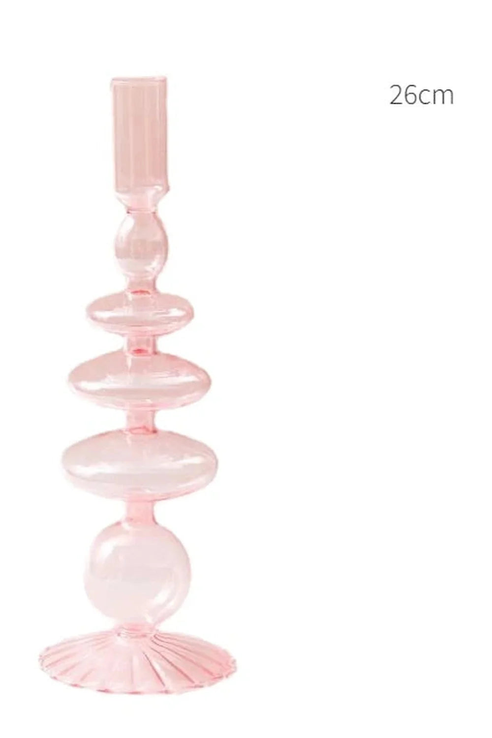 Pink Glass Taper Kerzenhalter