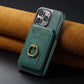Frendorf | 2 in 1 abnehmbares Leder Karten Slot Ring Halter Wallet Case für iPhone 16 15 14 13 12 Pro Max Plus Magnetische vertikale Tasche Cover