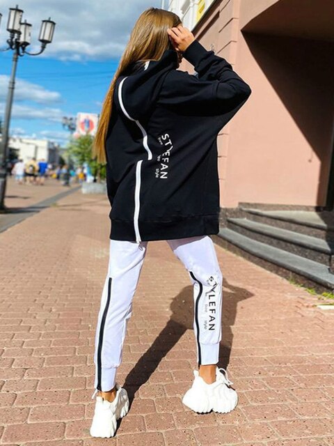 Frendorf | Frauen Sweatshirts 2-teilige Sets Trainingsanzug Übergrößen Herbst Damen Korea Hose Pullover Hosenanzüge Damen