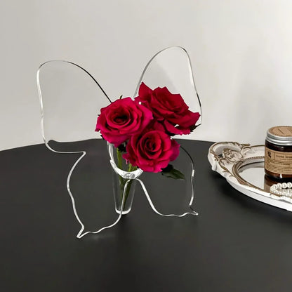 Frendorf | Künstlerische Schmetterling Klare Blumen Vase