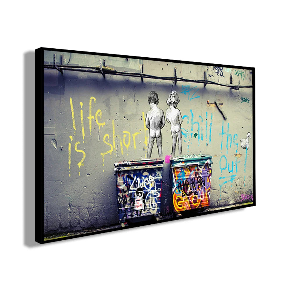 Modern Pop Wall Art Street Graffiti Bus Car Charles Chaplin HD Canvas Nordic Poster Print Home Bedroom Living Room Decoration