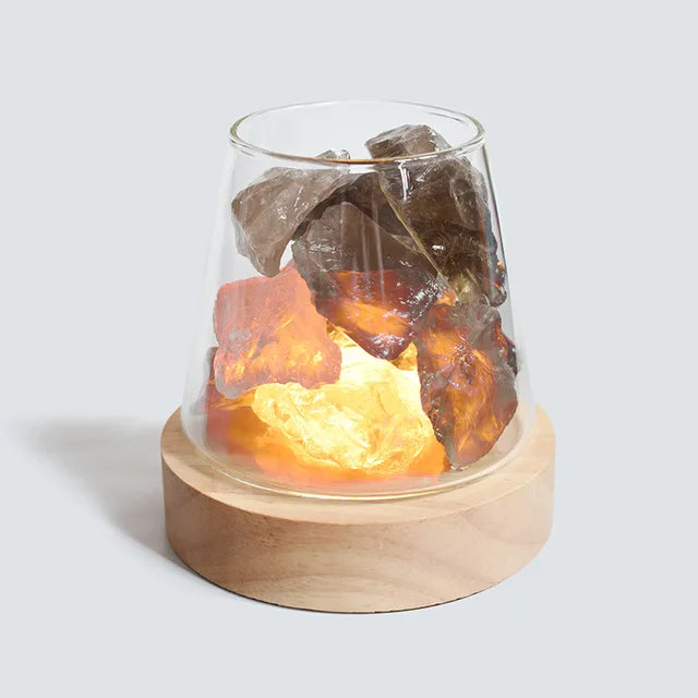 Himalaya Salzlampe - Kristall Nachtlicht & ätherisches Öl Diffusor