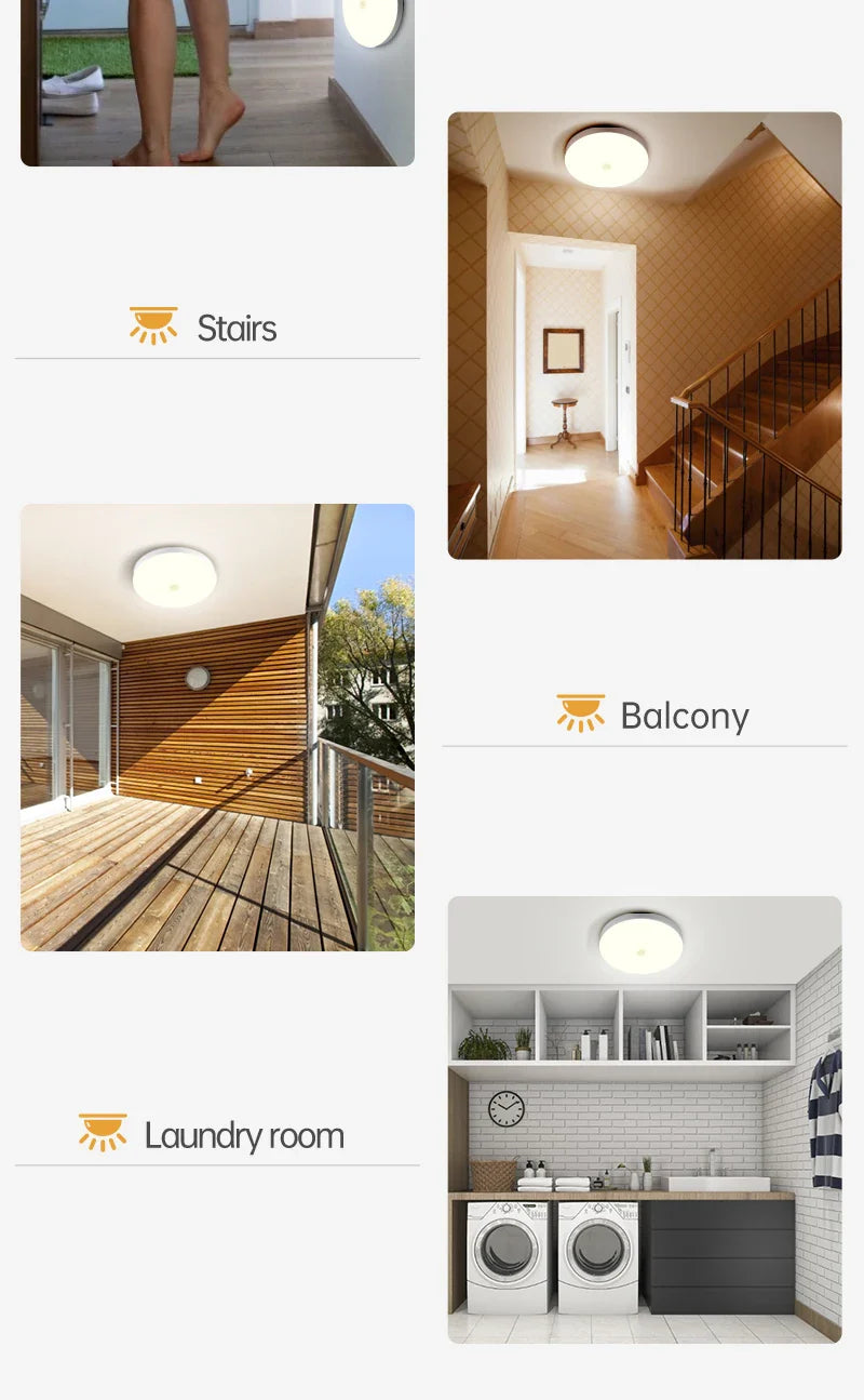 Deckenlampe mit Bewegungssensor – Modernes smartes Licht für Eingangsbereich, Balkon und Nachtbeleuchtung
