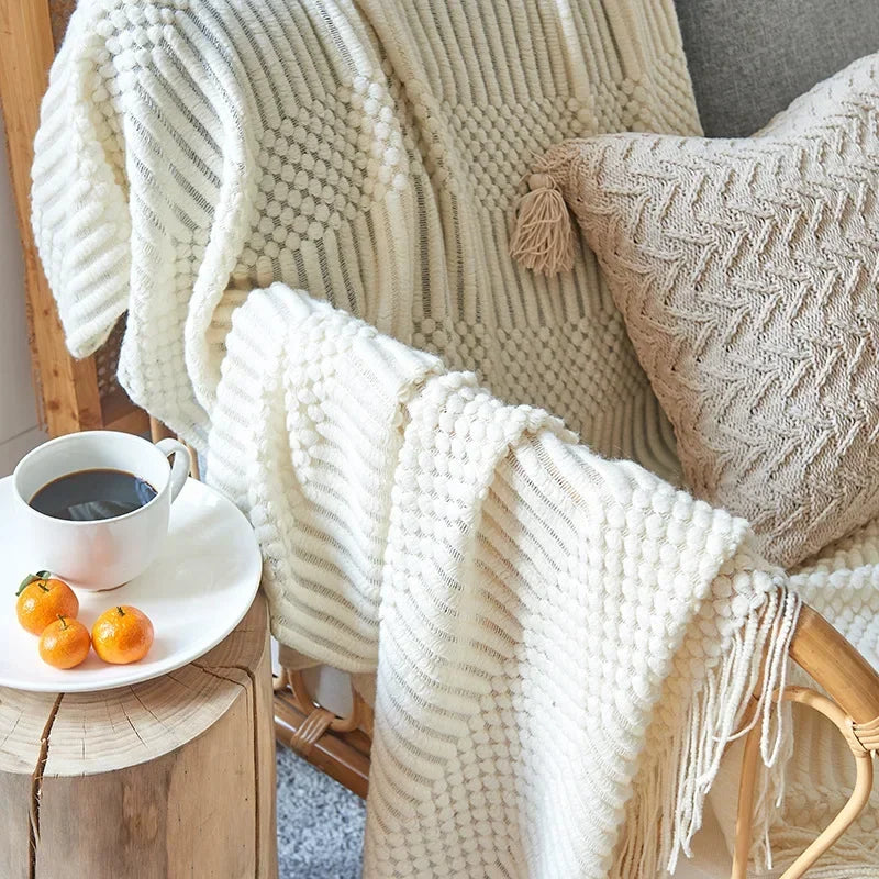 Nordic Style Dick Gestrickte Decke