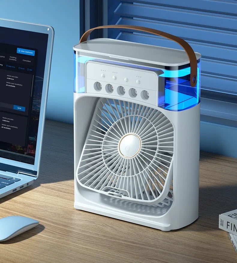Frendorf | AquaCool Nebelventilator | Tragbarer Luftkühler | Perfekt für Zuhause & Reisen