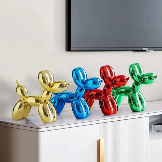 Nordic Ballon Hund Skulptur Harz Tier Ornament Kunst Skulpturen und Figuren Handwerk Hause Dekoration Zimmer Desktop Zubehör