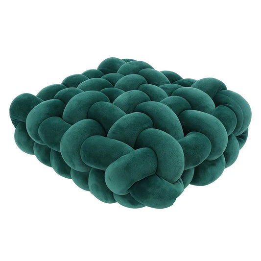 Wohnzimmer Weicher Plüsch Knoten Kissen Sofa Kissen Einfarbig Quadratisch Handgewebtes Zuhause Wurfkissen Quadratisches Gewebtes Sitzkissen Kissen