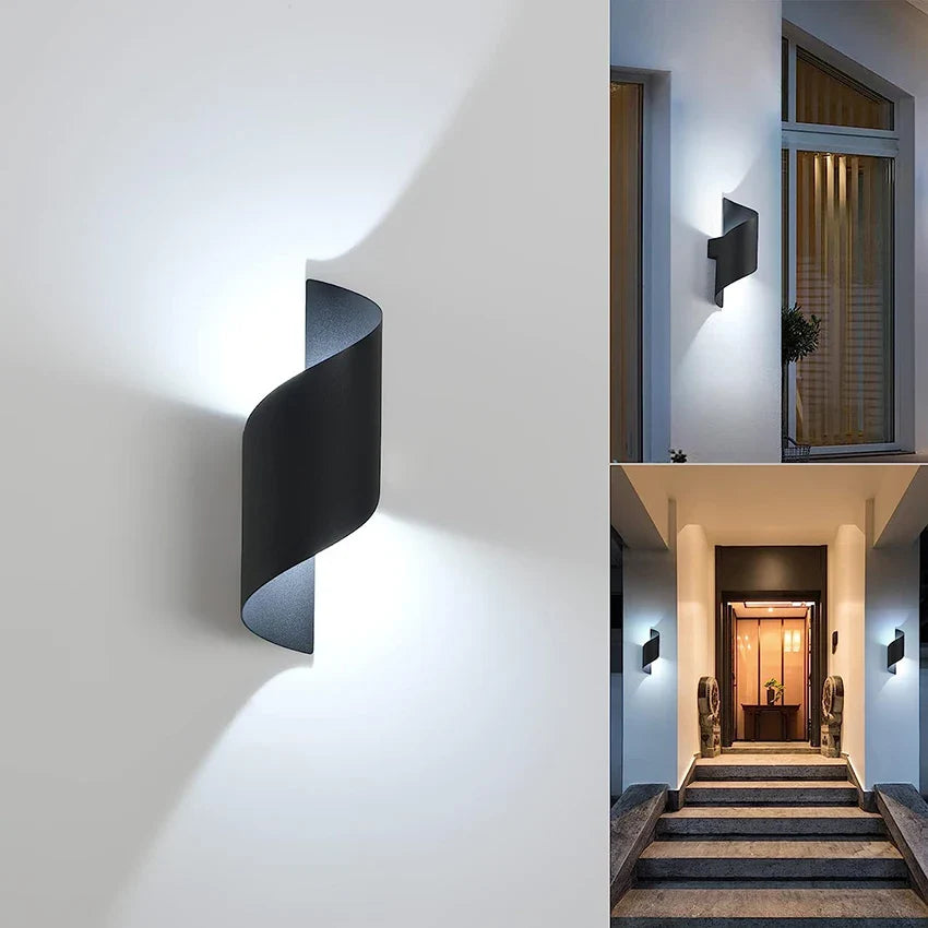 12W Wasserdichte LED-Wandleuchte: Innen/Außen Dekorative Wandleuchte für Garten, Balkon, Veranda