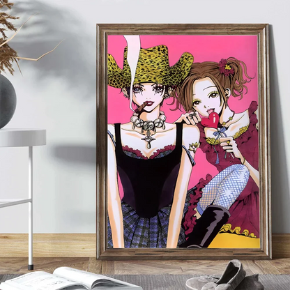 Japanischer Klassischer Anime NANA Poster Selbstklebendes Kunstposter Retro Kraftpapier Aufkleber Raum Bar Café Vintage Dekoratives Gemälde