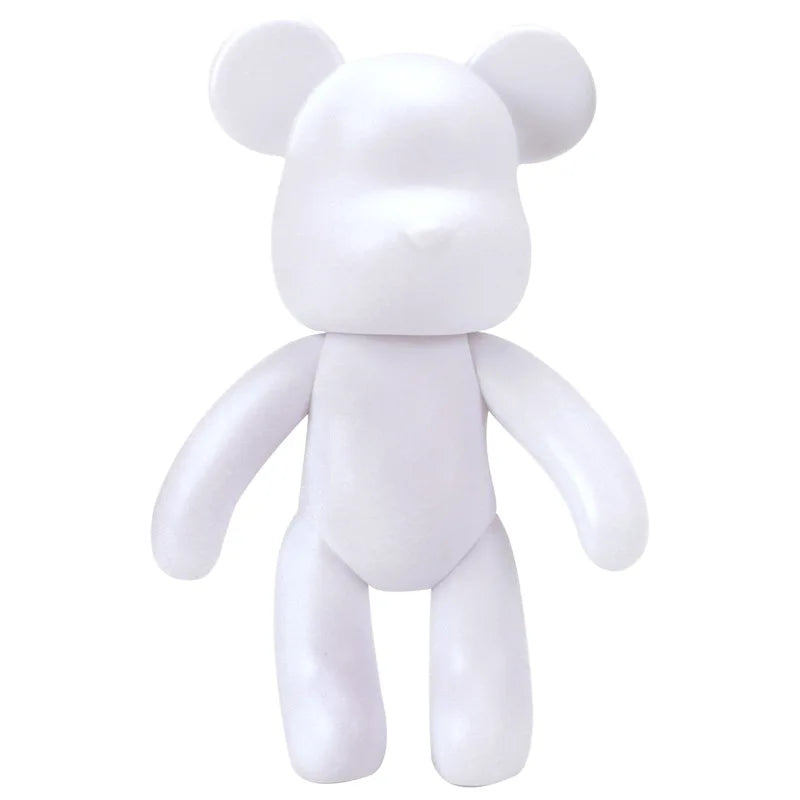 Graffiti Painted Fluid Violent Bear White Body Ornaments DIY Handmade Personalized Model Home Desktop Decoration Accessories New