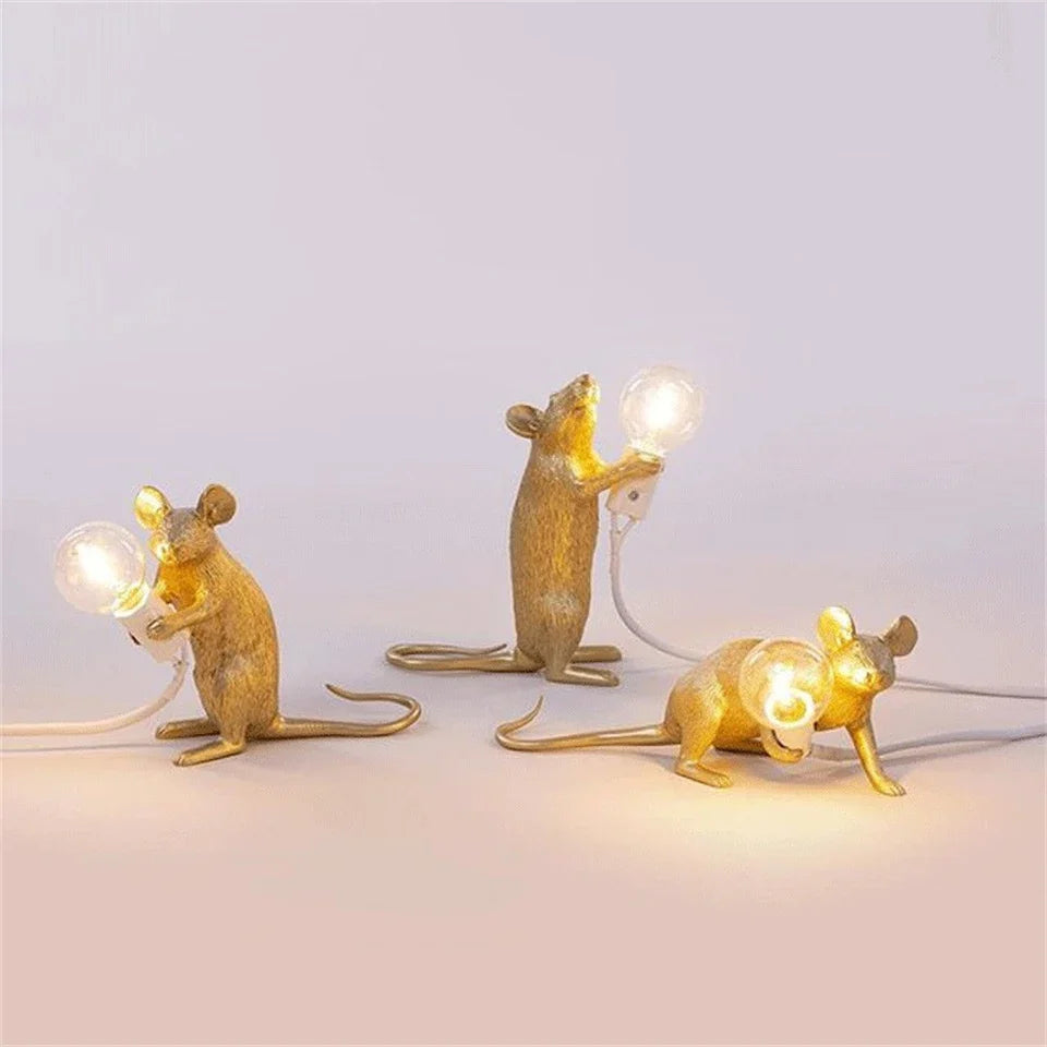 Moderne LED Tier Tischlampen: Harz Ratte, Katze und Eichhörnchen Nachtlichter