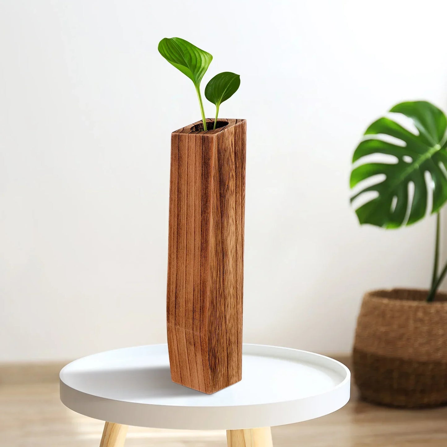 Bodenstehende Vase Pflanzenbehälter Holz Dekorative Blumentöpfe Blumen Vase Holz Dekoration Vase Blumentopf Schreibtisch Dekoration