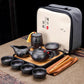 9-teiliges Set Teawere Retro Designer Cool Lila Sand Keramikk Teekannen Set Reise Kong Fu Teeset Porzellan Lila Sand Topf Teesieb