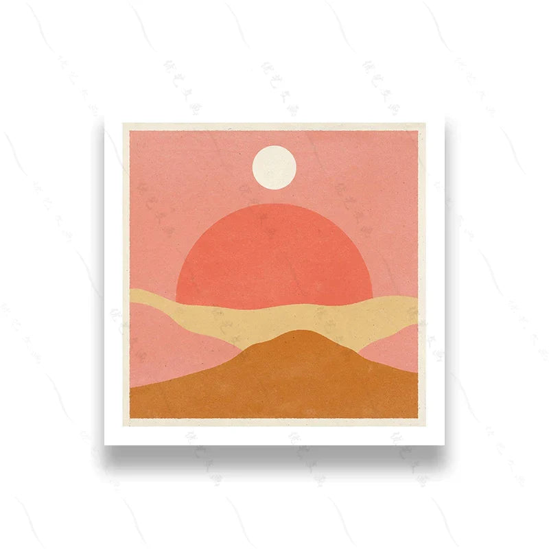 Bohemian Sonnen Gesichter Leinwand Malerei Abstrakt Vintage Wandbilder Retro Glückliches Zitat Quadrat Druck Poster Wohnzimmer Wohnkultur