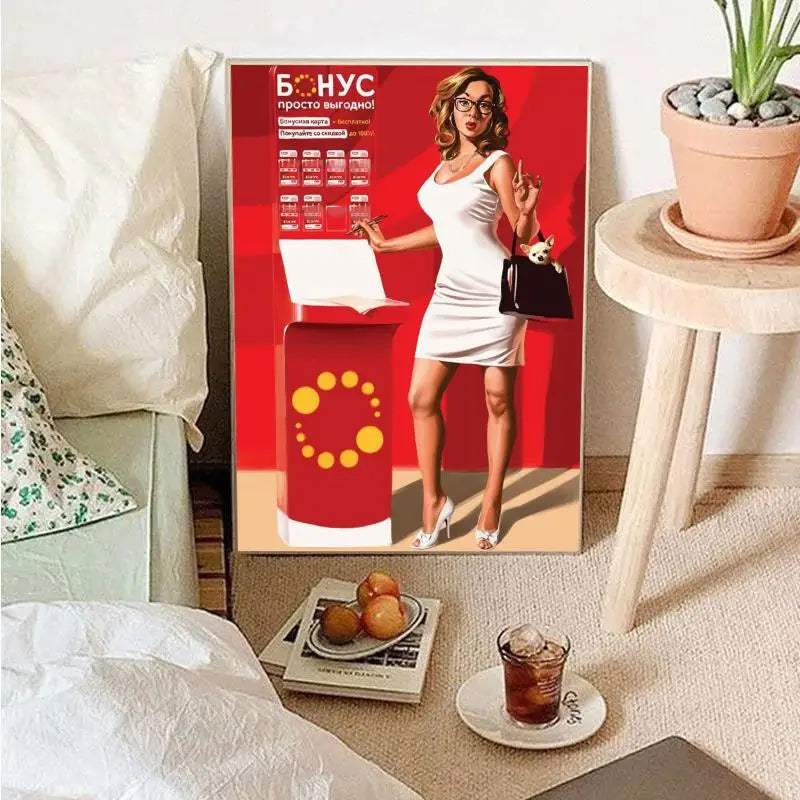 New Russian Shabby Chic Girls Poster Wall Art Home Decor Room Decor Digital Painting Living Room Restaurant Kitchen Art